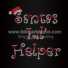 Santas Lil' Helper Rhinestone Transfers Designs for Christmas Decoration